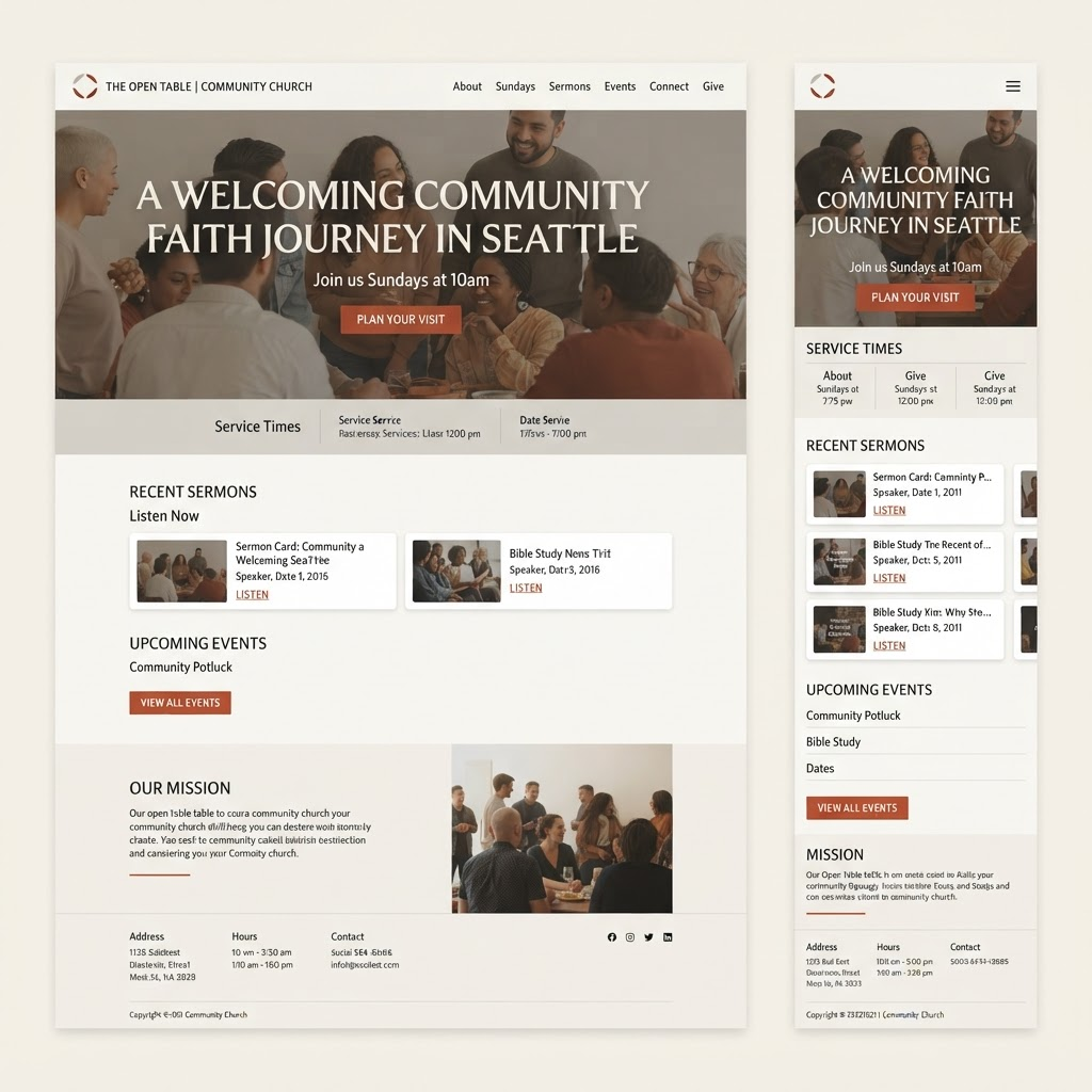 Community Church Website — product view